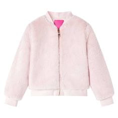 Vidaxl Dětská bunda umělý kožíšek jemně růžová 116