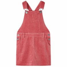 Vidaxl Dětské manšestrové šaty s laclem růžové 92