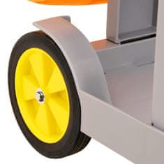 Vidaxl 3patrový úklidový vozík s odnímatelným vakem PP a oxford