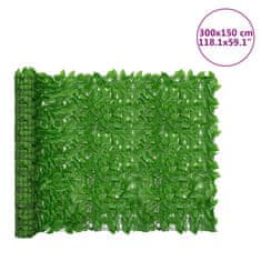 Vidaxl Balkonová zástěna se zelenými listy 300 x 150 cm