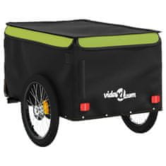 Vidaxl Vozík za kolo černý a zelený 30 kg železo