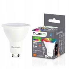 LUMILED Chytrá LED žárovka GU10 PAR16 5W = 40W 450lm RGB CCT + BÍLÁ WIFI TUYA SMART