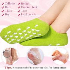 2x zvlhčující silikonové ponožky, ponožky pro péči o suchá a popraskaná chodidla, ponožky s gelem a vitamíny, ideální řešení pro popraskané a unavené nohy, SpaSocks