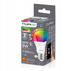 LUMILED Chytrá LED žárovka E27 A60 9W RGB CCT + BÍLÁ WIFI TUYA SMART