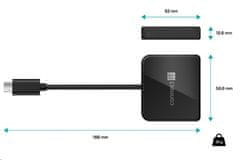 Connect IT USB-C hub, 3v1 (USB-C,USB-A,HDMI), externí, ČERNÝ