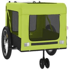 Petromila Vozík za kolo pro psa zelený a černý oxfordská tkanina a železo