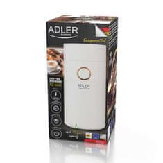 WOWO Elektrický Mlýnek na Kávu Adler AD 4446wg, Herb Ořech, Bílé Zlato, 150W