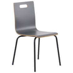 STEMA Židle WERDI A v šedé barvě na černém práškově lakovaném rámu. Pro domácnost, kancelář, restauraci a hotel. Tloušťka překližky kbelíku cca 11 mm. Židle má certifikát pevnosti.