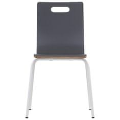 STEMA Židle WERDI A v šedé barvě na bílém práškově lakovaném rámu. Pro domácnost, kancelář, restauraci a hotel. Tloušťka překližky kbelíku cca 11 mm. Židle má certifikát pevnosti.
