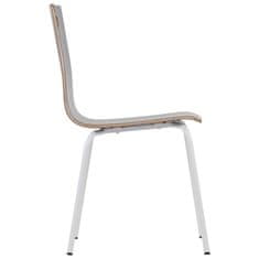 STEMA Židle WERDI A v šedé barvě na bílém práškově lakovaném rámu. Pro domácnost, kancelář, restauraci a hotel. Tloušťka překližky kbelíku cca 11 mm. Židle má certifikát pevnosti.