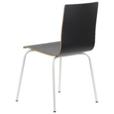 STEMA Židle WERDI B v černé barvě na bílém práškově lakovaném rámu. Pro domácnost, kancelář, restauraci a hotel. Tloušťka překližky kbelíku cca 11 mm. Židle má certifikát pevnosti.