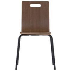 STEMA Židle WERDI A v tmavě hnědé barvě na černém práškově lakovaném rámu. Pro domácnost, kancelář, restauraci a hotel. Tloušťka překližky kbelíku cca 11 mm. Židle má certifikát pevnosti.