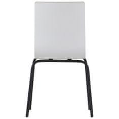 STEMA Židle WERDI B v bílé barvě na černém práškově lakovaném rámu. Pro domácnost, kancelář, restauraci a hotel. Tloušťka překližky kbelíku cca 11 mm. Židle má certifikát pevnosti.