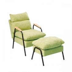 GORDON Polohovatelné relaxační křeslo s podnožkou ELANIE, včetně polštářů, 85 x 85 x 45 cm zelené