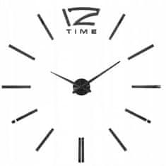 GORDON Designové 3D nalepovací hodiny 130 cm, černá