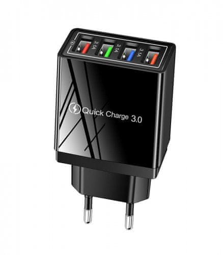 GORDON G35 Rychlonabíječka 4x USB 3.0 Quick Charge černá