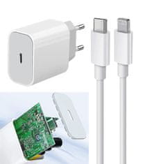 G562 Síťová nabíječka, USB-C, PD, 20W, bílá + kabel USB-C - Lightning, 1 m