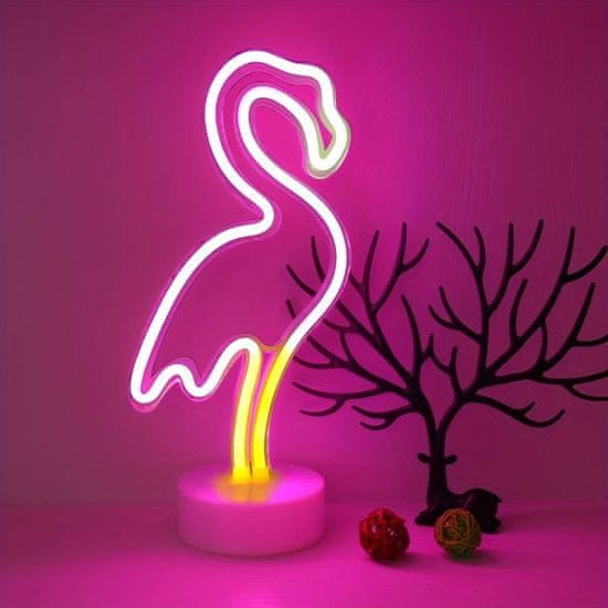 Berger Noční stolní světlo Led Neon Flamingo