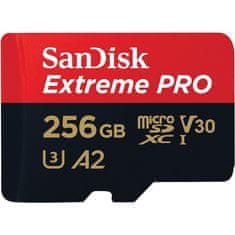 SanDisk Paměťová karta Micro SDXC Extreme Pro 256GB UHS-I U3 (200R/ 140W) + adapter