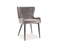 Signal Moderní jídelní židle PASSO II. VELVET, barva šedá, konstrukce černá, typ.72