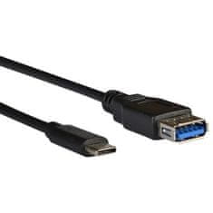 AQ USB kabel USB 3.0 / USB-C, prodlužovací, 1, 8m - černý