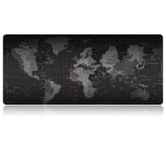 WOWO Podložka pod myš s designem mapy světa, 30x80cm - Ideální pro psací stůl