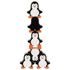 Goki Dřevěná skládací hra - tučňáci, 18ks