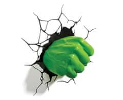 CurePink Dekorativní lampa na zeď Marvel: Hulk 3D pěst (13 x 16 x 13 cm) zelená