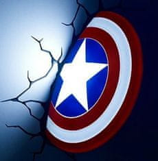 CurePink Dekorativní lampa na zeď Marvel: Kapitán Amerika 3D štít multicolor