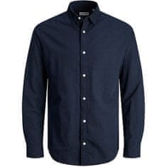 Jack&Jones Pánská košile JJELINEN Slim Fit 12248579 Navy Blazer (Velikost L)