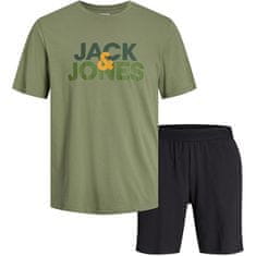 Jack&Jones Pánské pyžamo JACULA Standard Fit 12255000 Oil Green (Velikost L)