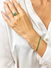 Marc Malone Tenisový pozlacený náramek Tessa Green Bracelet MCB23055G