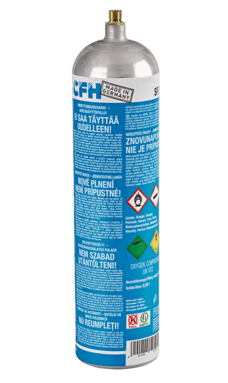 CFH SF504 Plynová kartuše šroubovací - kyslík 140g / 950ml