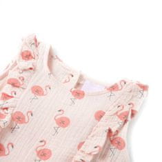 Vidaxl Dětské šaty s volánky bledě růžové 104