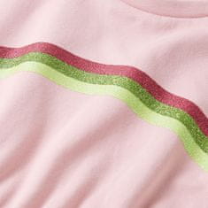 Vidaxl Dětské šaty se stahovací šňůrkou světle růžové 128