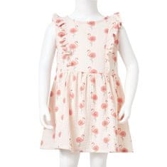 Vidaxl Dětské šaty s volánky bledě růžové 92