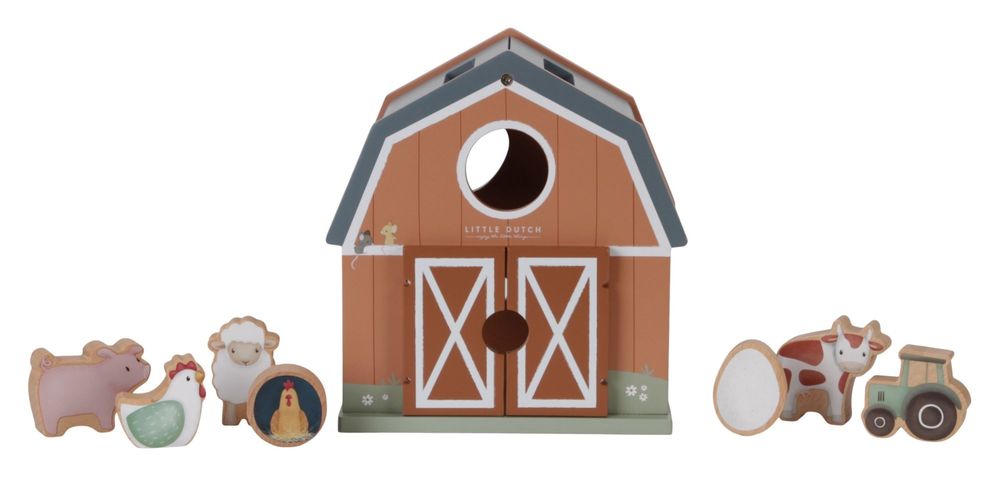 Little Dutch Domek s vkládacími tvary dřevěný Farma