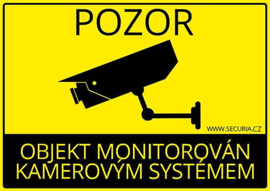 Securia Pro Samolepka - Objekt monitorován kamerovým systémem 145 × 100 mm