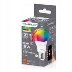 LUMILED Chytrá LED žárovka E27 A70 15W = 100W 1500lm RGB CCT + BÍLÁ WIFI TUYA SMART