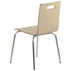 STEMA Židle WERDI A v světle hnědé barvě na nerezovém rámu. Pro domácnost, kancelář, restauraci a hotel. Tloušťka překližky kbelíku cca 11 mm. Židle má certifikát pevnosti.