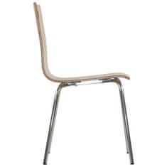 STEMA Židle WERDI A v světle hnědé barvě na nerezovém rámu. Pro domácnost, kancelář, restauraci a hotel. Tloušťka překližky kbelíku cca 11 mm. Židle má certifikát pevnosti.