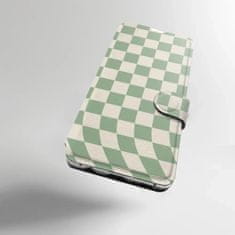 Mobiwear Knížkové flip pouzdro - Xiaomi Redmi 9A / 9AT - VA58S Zelená a béžová šachovnice