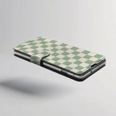 Mobiwear Knížkové flip pouzdro - Samsung Galaxy A13 5G / A04s - VA58S Zelená a béžová šachovnice
