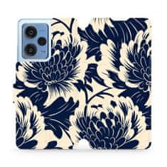 Mobiwear Knížkové flip pouzdro - Xiaomi Redmi Note 12 Pro Plus 5G - VA40S Modré a béžové květy