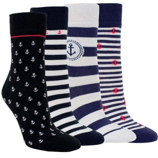RS dámské bavlněné vzorované námořnické ponožky 1204124 4pack
