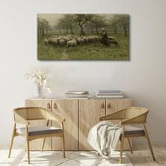 COLORAY.CZ Obraz na plátně Rustikální strom ovce ovce 120x60 cm