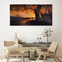 COLORAY.CZ Obraz na skle Abstrakce strom krajina 120x60 cm