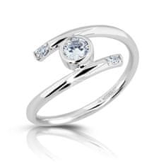 Modesi Nádherný stříbrný prsten se zirkony M01017 (Obvod 58 mm)
