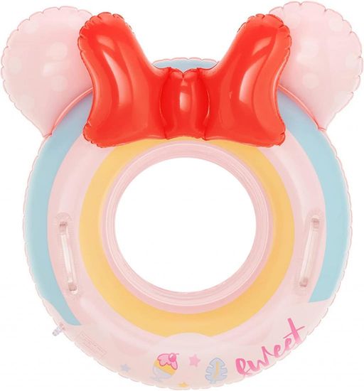 bHome Dětský nafukovací kruh Myška růžový 50cm s úchyty