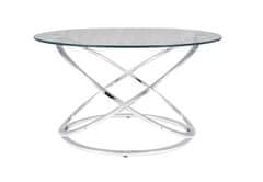 Signal Konferenční stolek EOS B kulatý, chrom/stříbrná, tvrzené sklo čiré, 80x80 cm